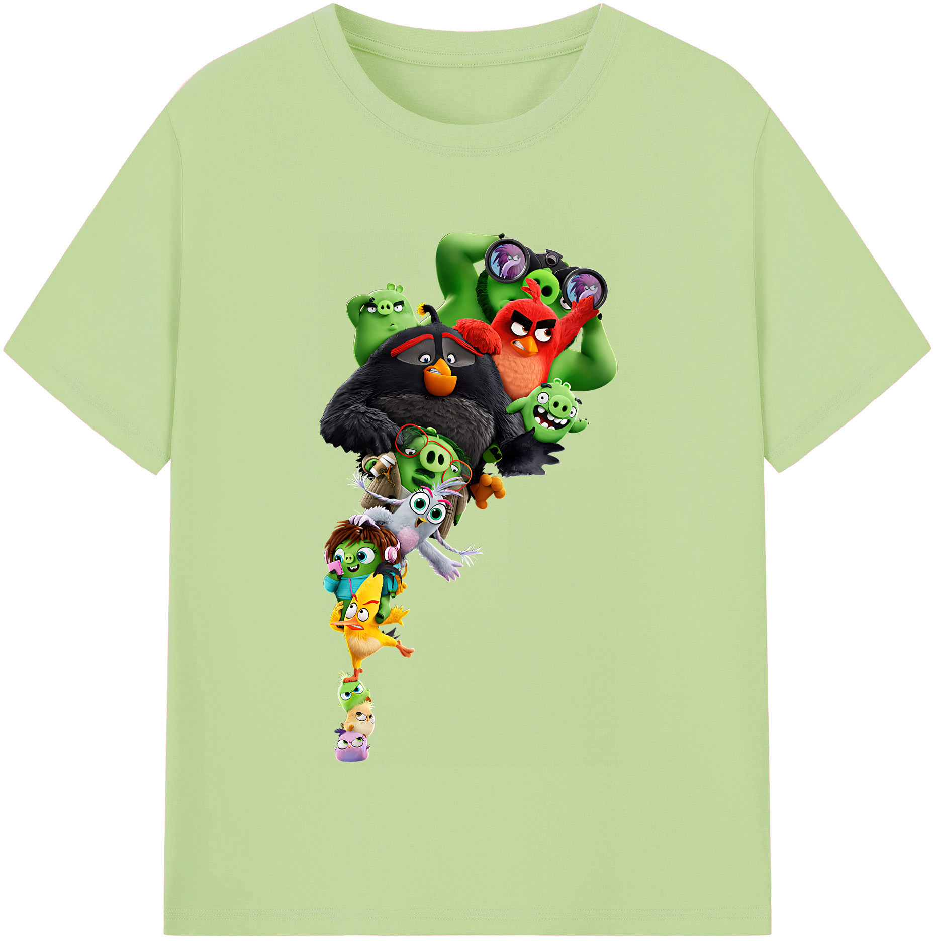 （画像用） Angry Birds アングリーバード 綿100％半袖Tシャツ（フロントプリント）